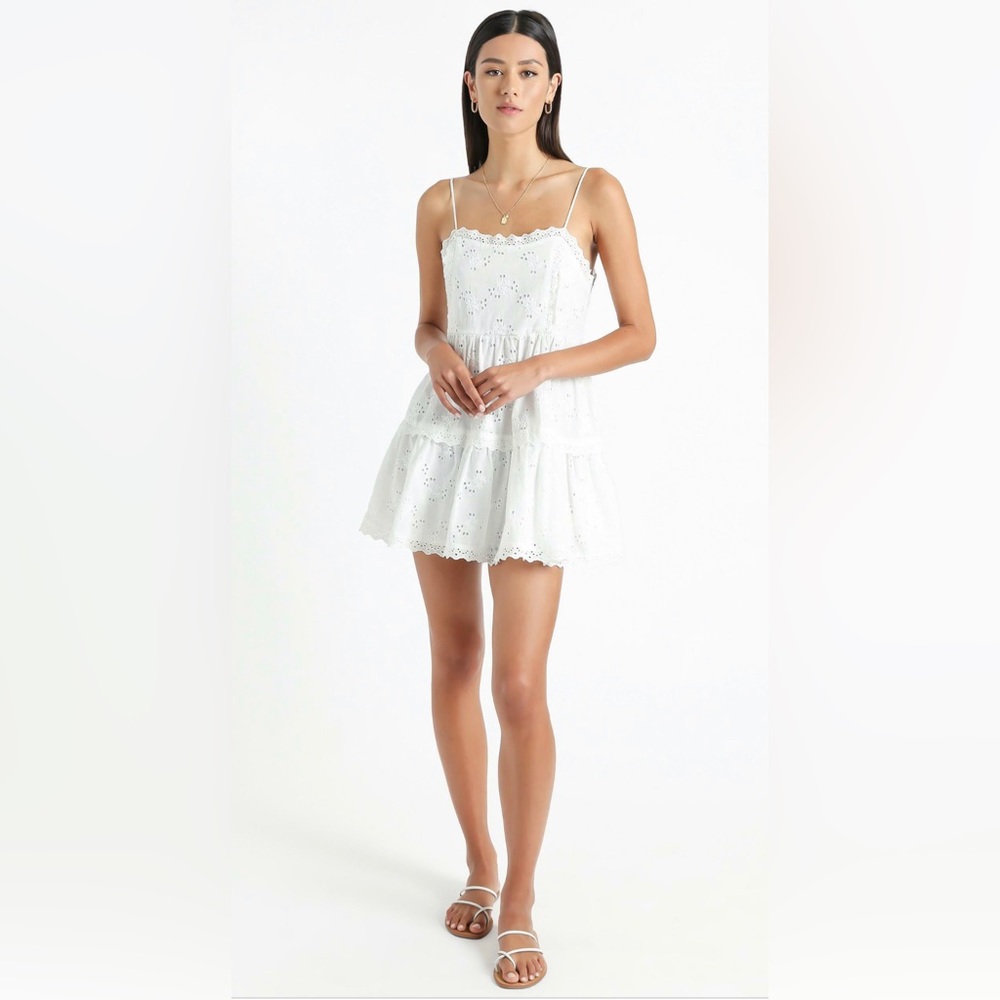 100% LINEN Showpo White Mini Dress